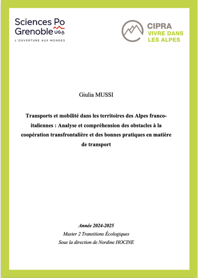 Transports et mobilité dans les Alpes franco-italiennes : une analyse de la coopération entre les territoires transfrontaliers